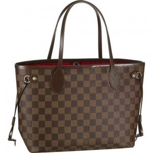 Louis-Vuitton-Damier-Ebene-Canvas-Neverfull-PM-Brown-Women-Shoulder-Bags-And-Totes-N51109-0