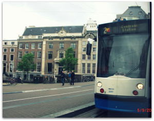 Trams in Amsterdam